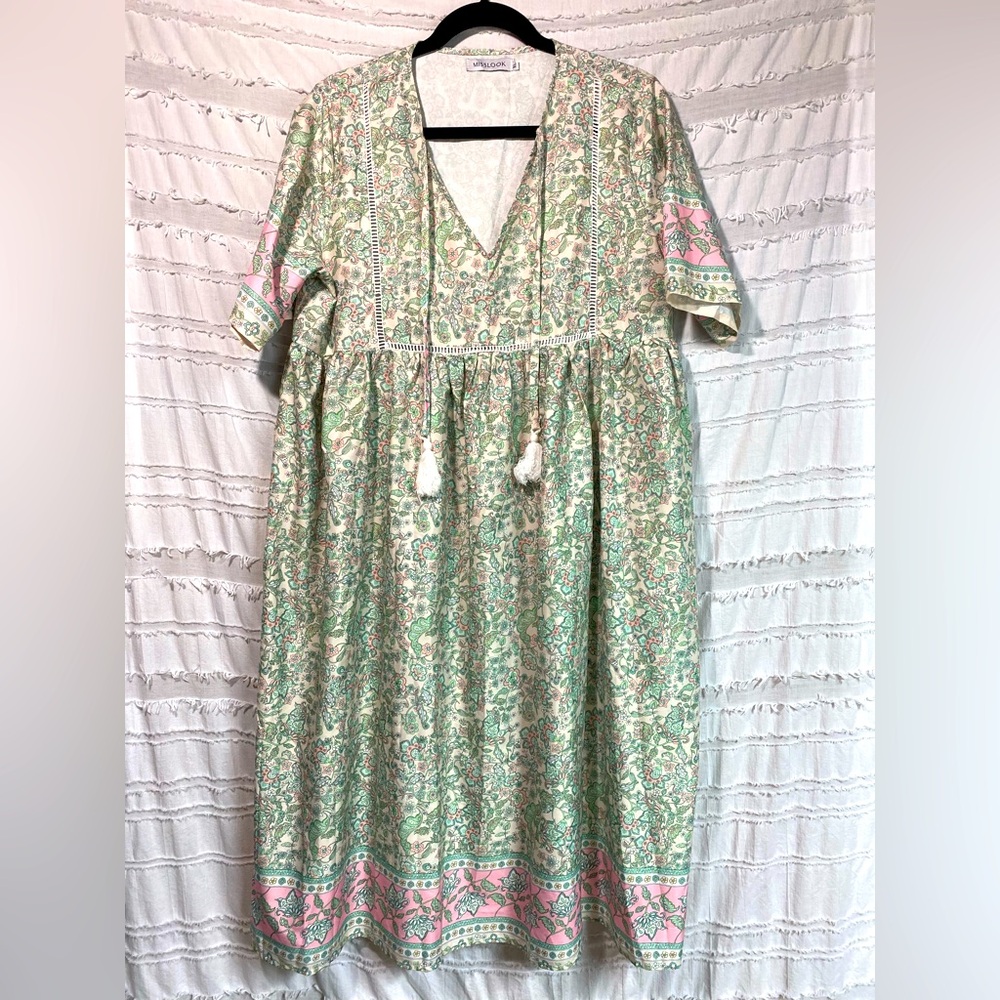 Misslook floral paisley midi dress